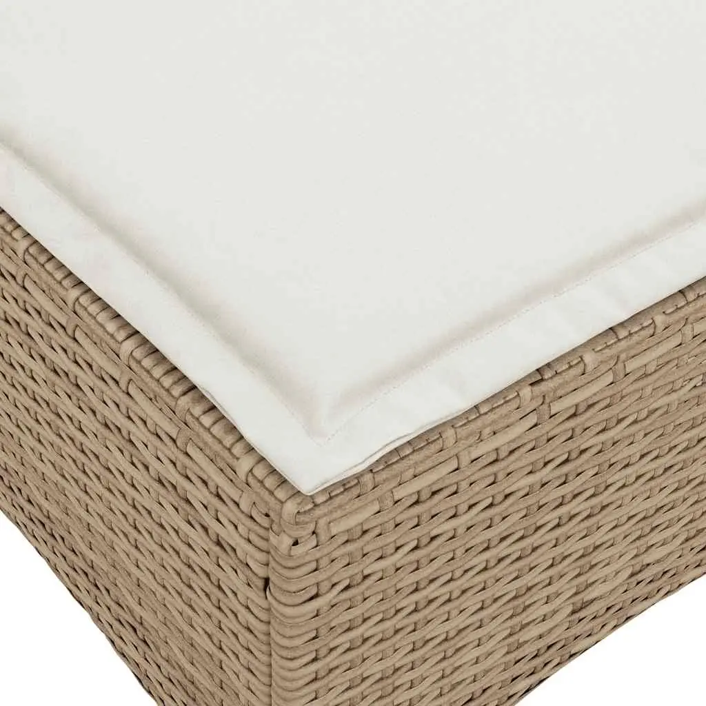 Garden Stools with Cushions 2 pcs Beige 55x55x36 cm Outdoor Footrest