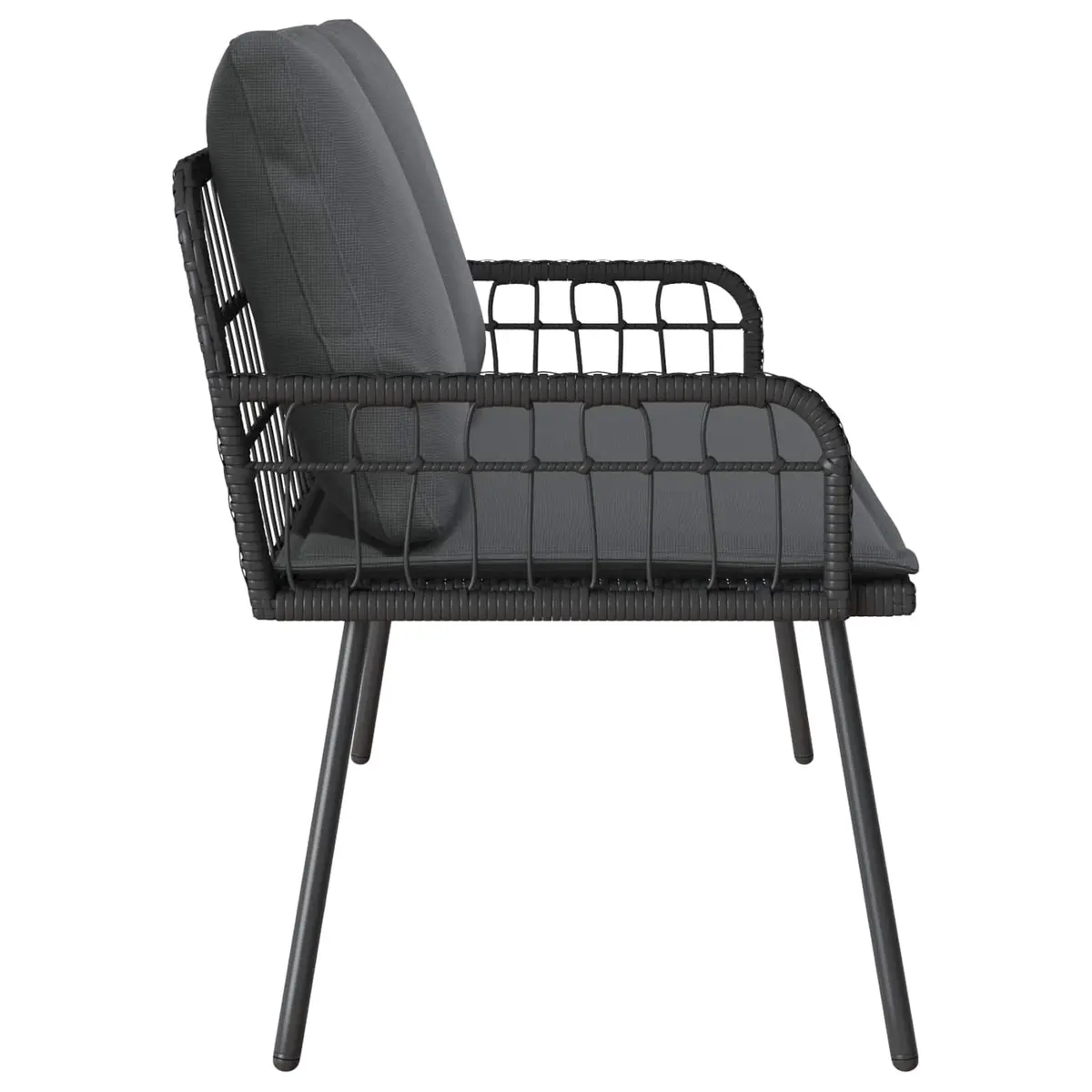 Steel Frame Garden Bench with Cushion 114cm