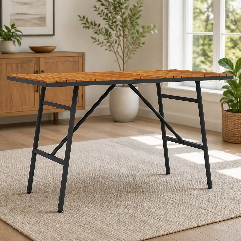 Brown Dining Table 110x55x61.5cm Solid Acacia