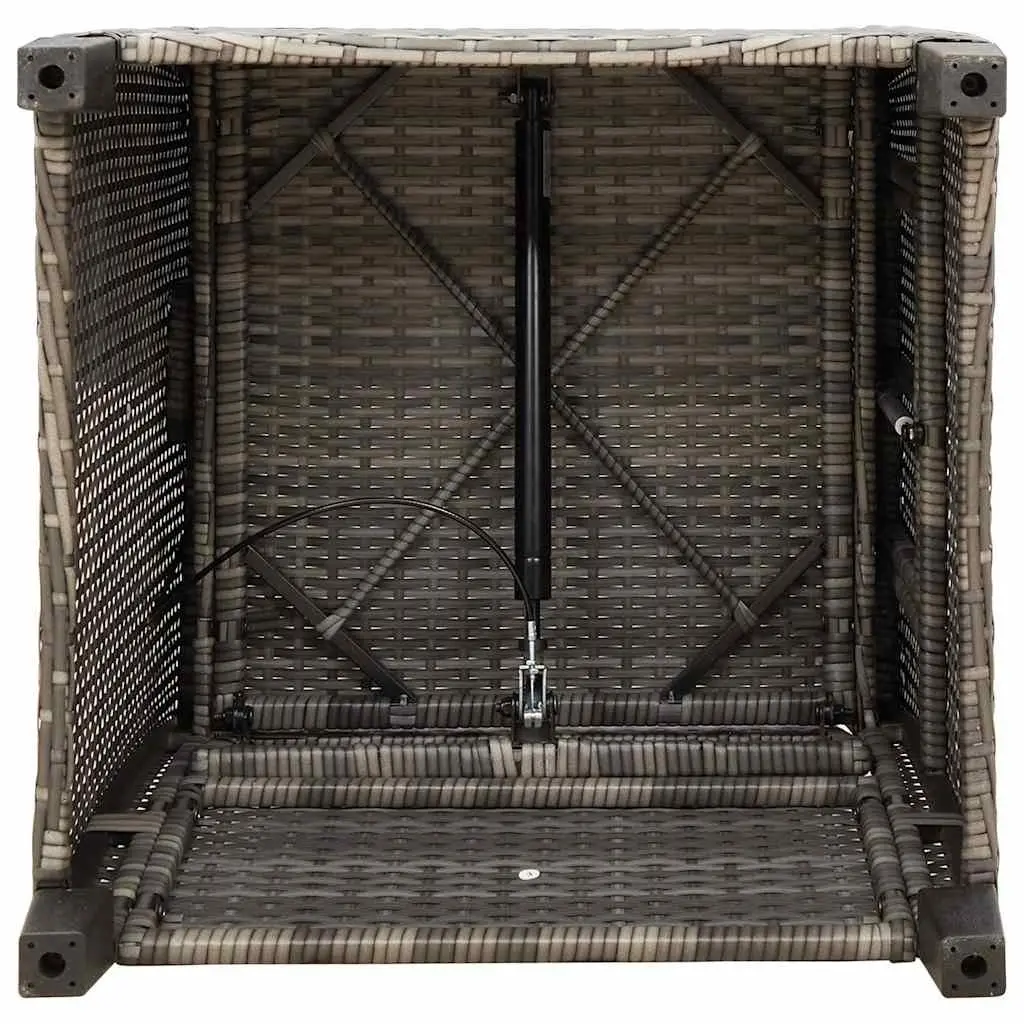 Grey Reclining Garden Chair with Foldable Side Table