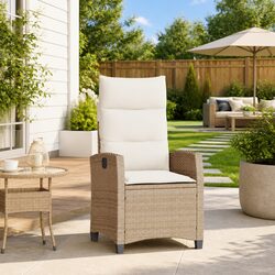 Premium Reclining Garden Chair with Foldable Side Table