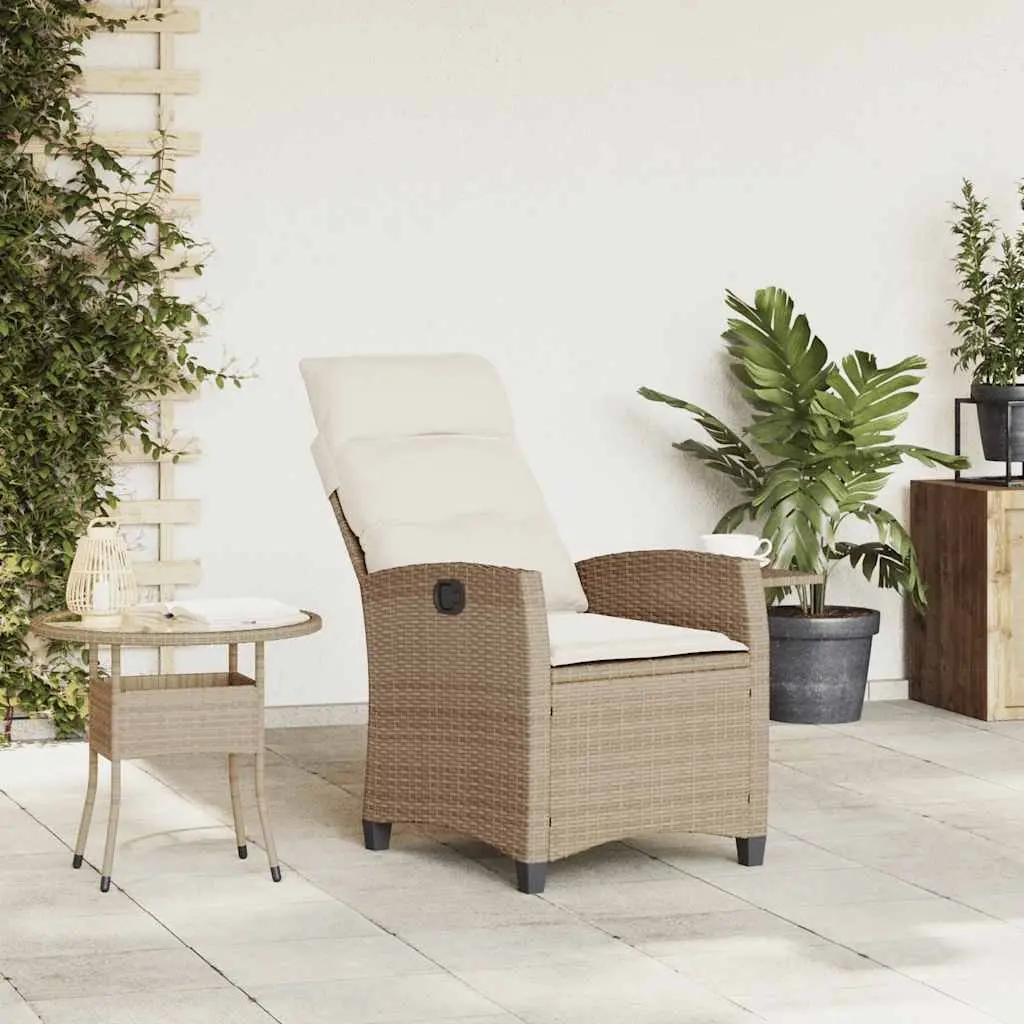 Reclining Garden Chair with Foldable Side Table