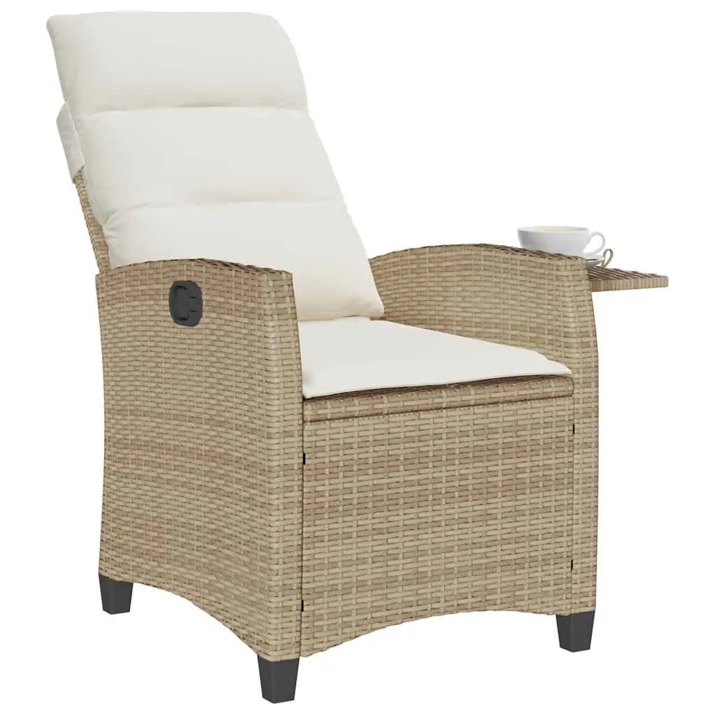 Reclining Garden Chair with Foldable Side Table