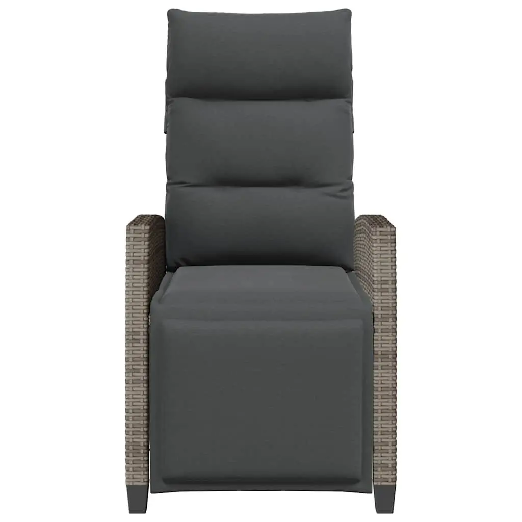 Grey Reclining Garden Chair with Side Table