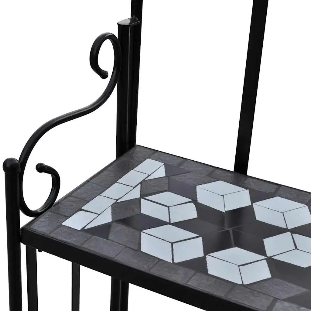 3-Layer Mosaic Plant Stand with Durable Iron Frame