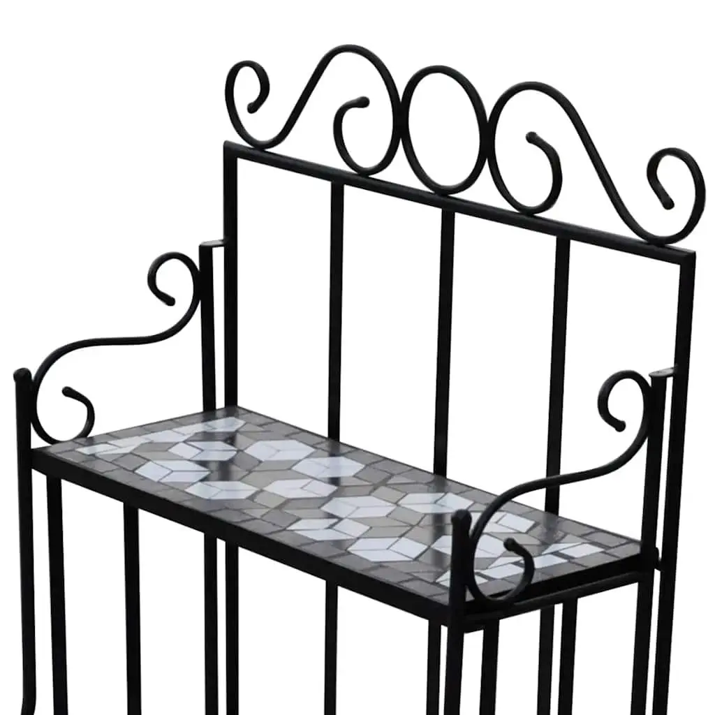 3-Layer Mosaic Plant Stand with Durable Iron Frame