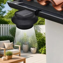 Black Solar Fence Light Set - 6 LED Outdoor Lamps