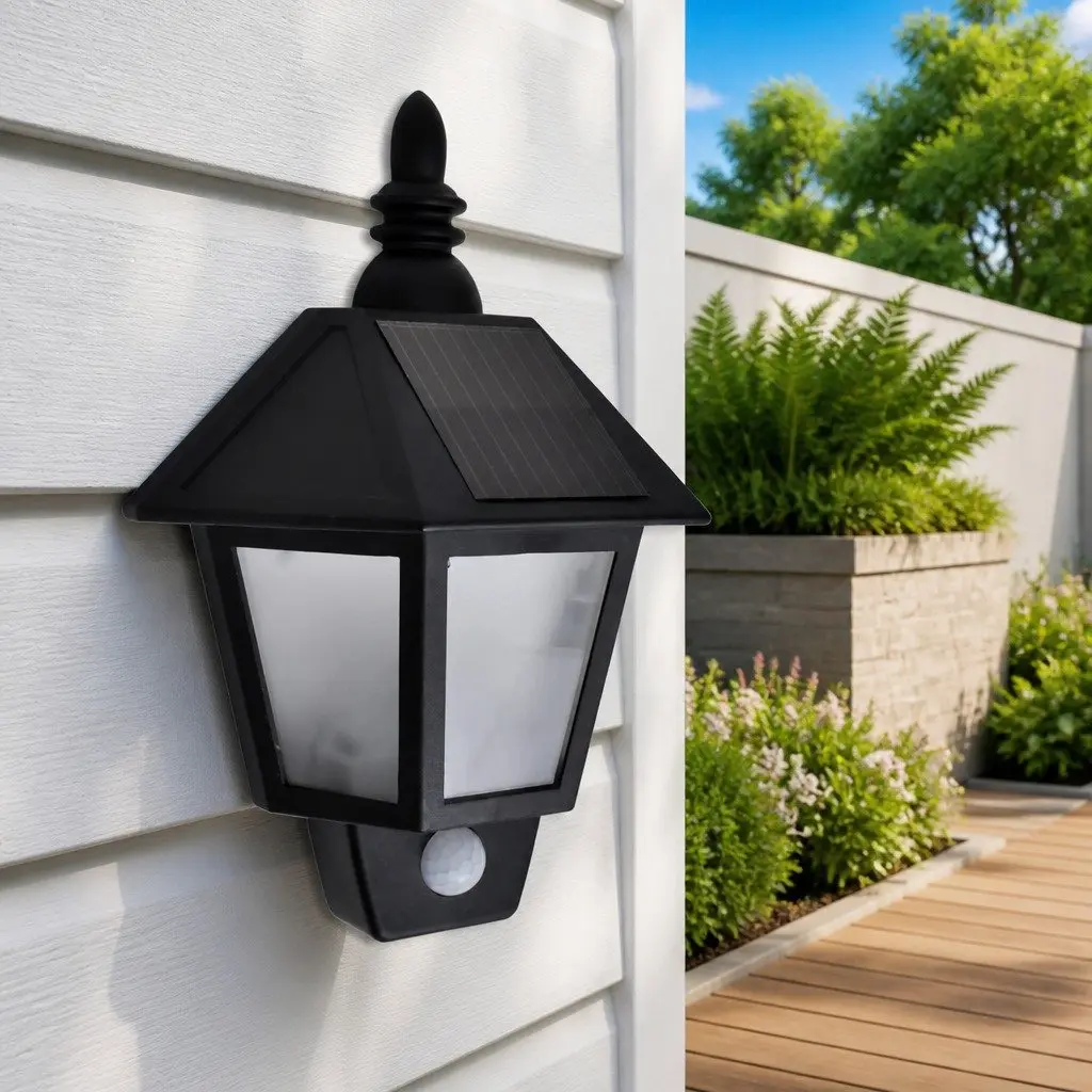 Solar Wall Lamp with Motion Sensor for Outdoor Use