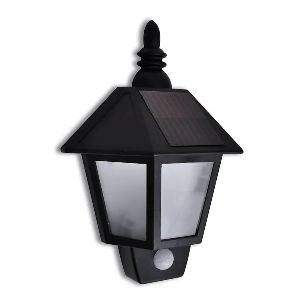 Outdoor Solar Lamp Black Motion Sensor Decorative Lighting for Garden and Patio