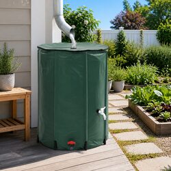 250L Collapsible Green Rain Water Tank for Durable Storage