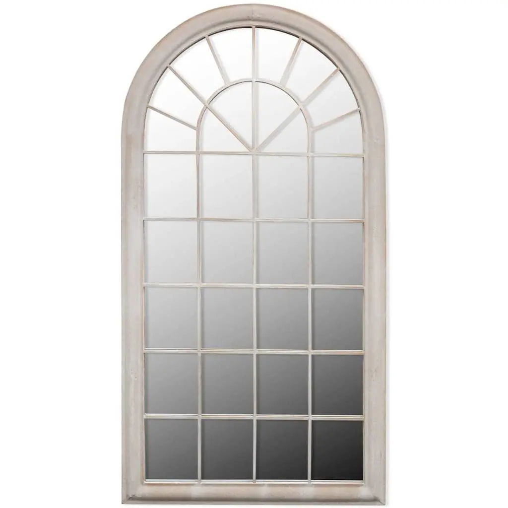 Rustic Arch Garden Mirror 60x116 cm Indoor Outdoor White Reflection Decoration