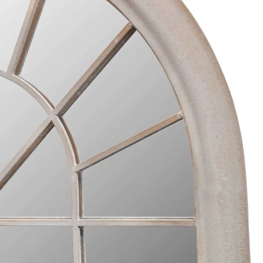 Rustic Arch Garden Mirror 60x116 cm Indoor Outdoor White Reflection Decoration