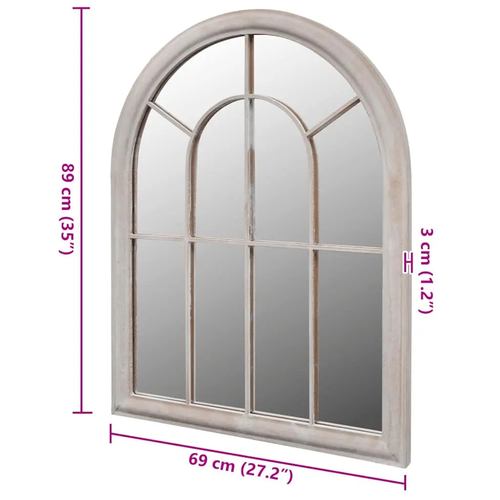 Rustic Arch Garden Mirror with Durable Frame 69 x 89 cm