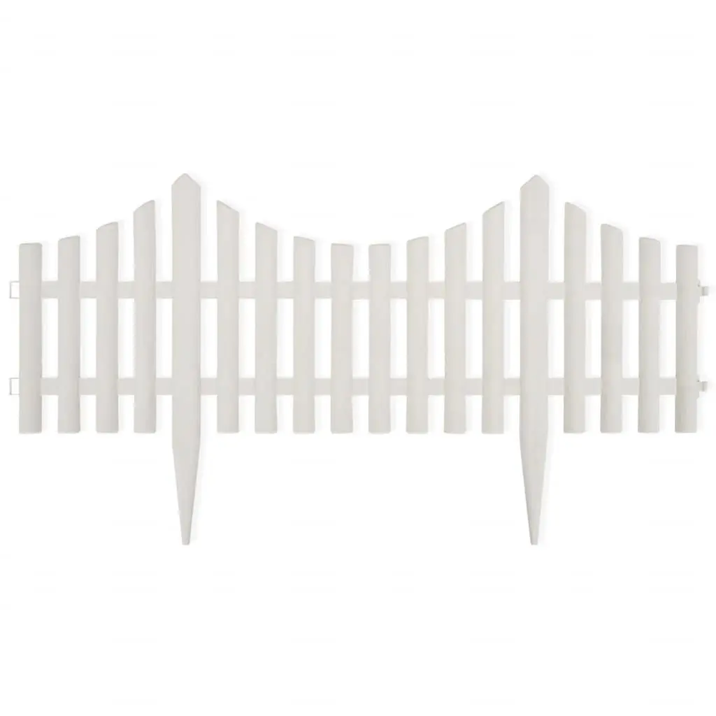 White Garden Lawn Divider Border Edging 17 Pieces 10m Decorative Fence Partition