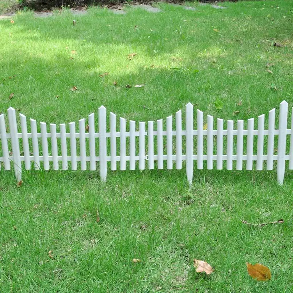 White Garden Lawn Divider Border Edging 17 Pieces 10m Decorative Fence Partition
