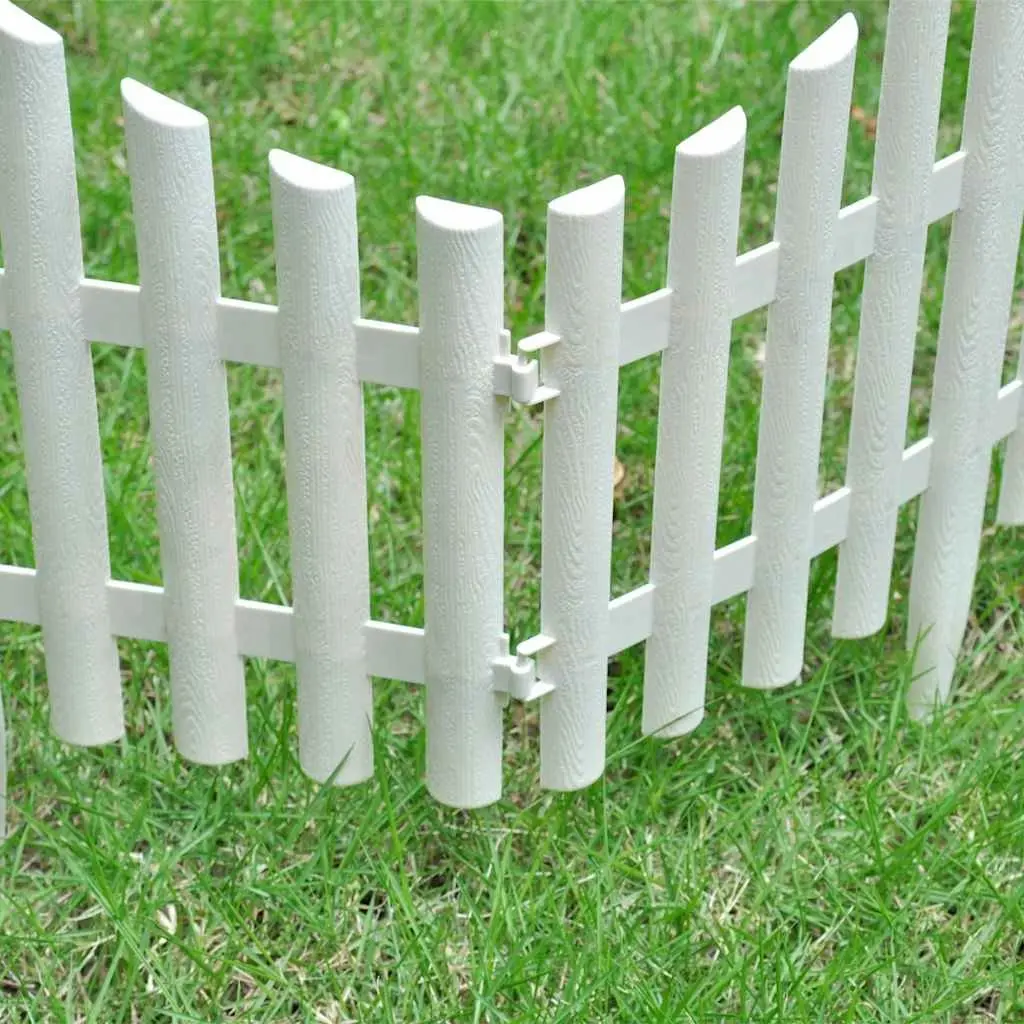 White Garden Lawn Divider Border Edging 17 Pieces 10m Decorative Fence Partition