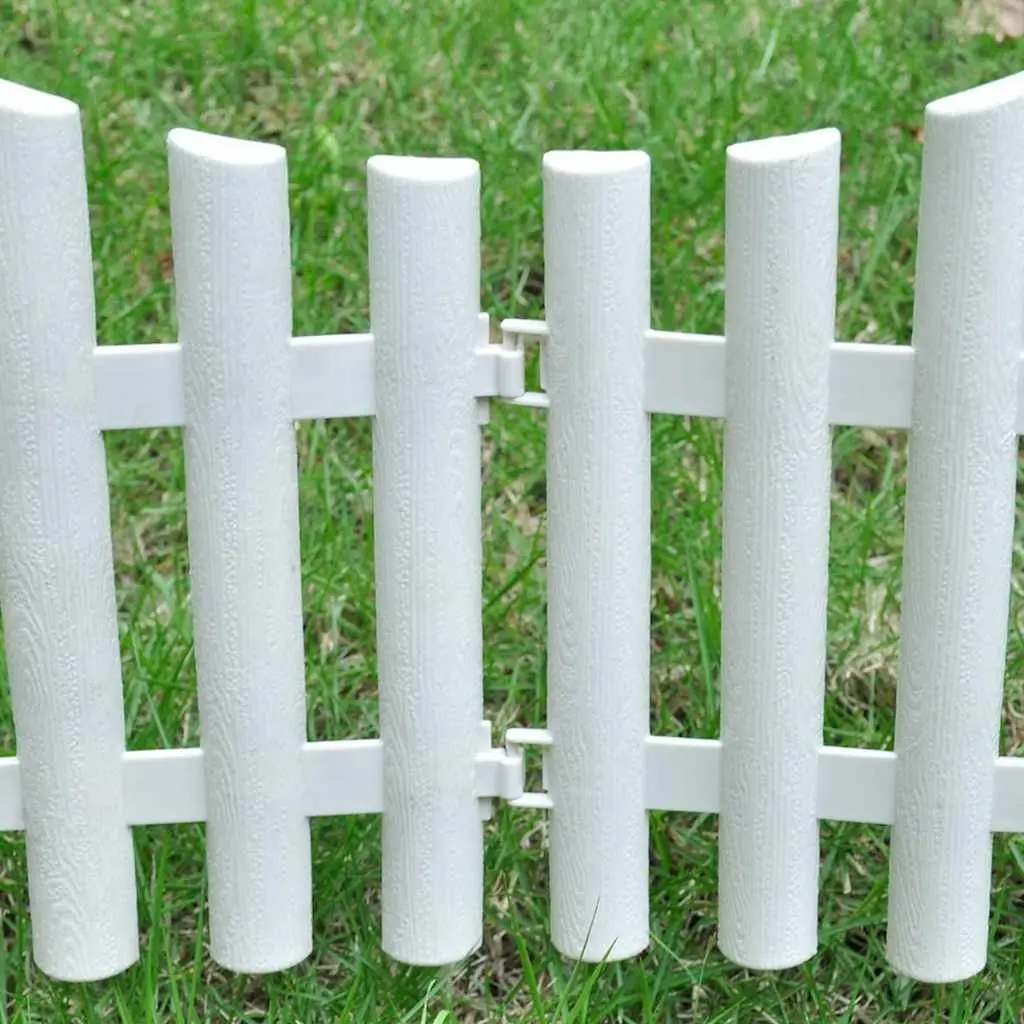 White Garden Lawn Divider Border Edging 17 Pieces 10m Decorative Fence Partition
