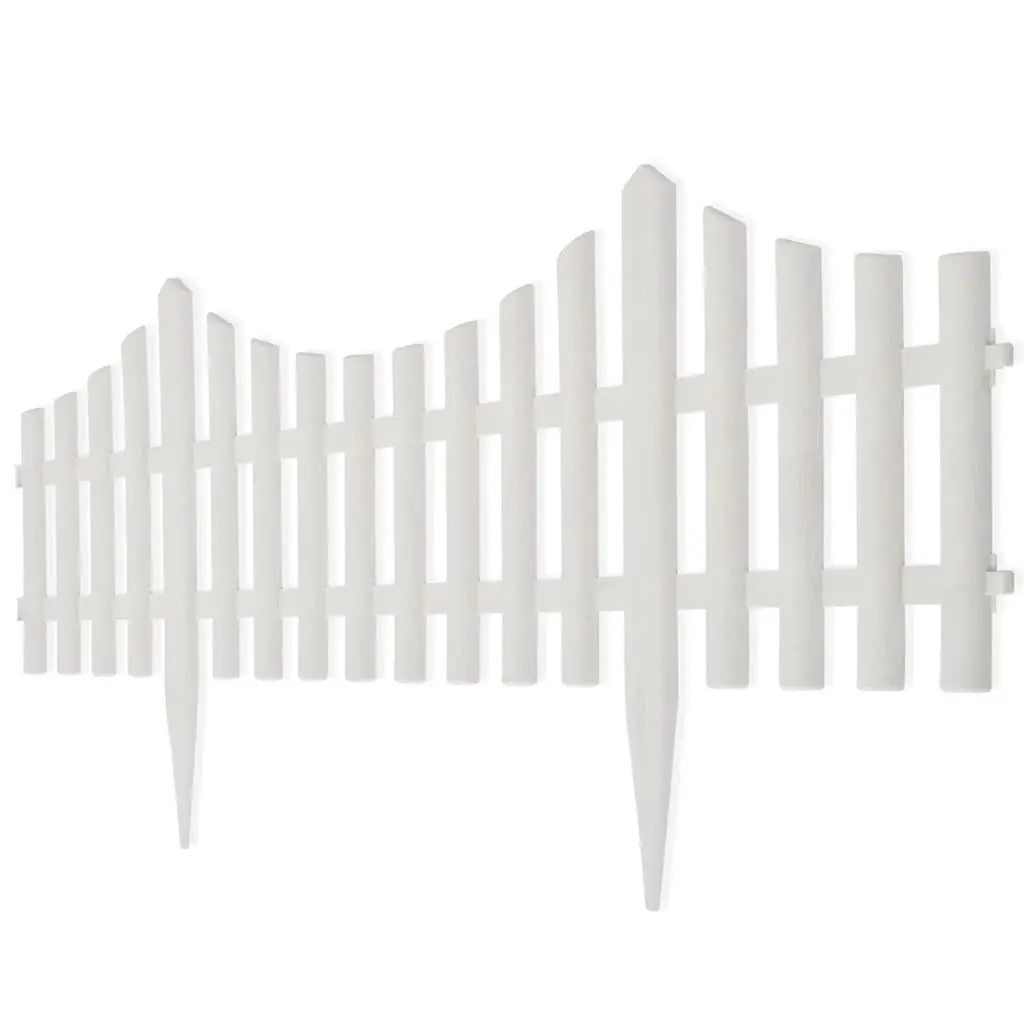 White Garden Lawn Divider Border Edging 17 Pieces 10m Decorative Fence Partition