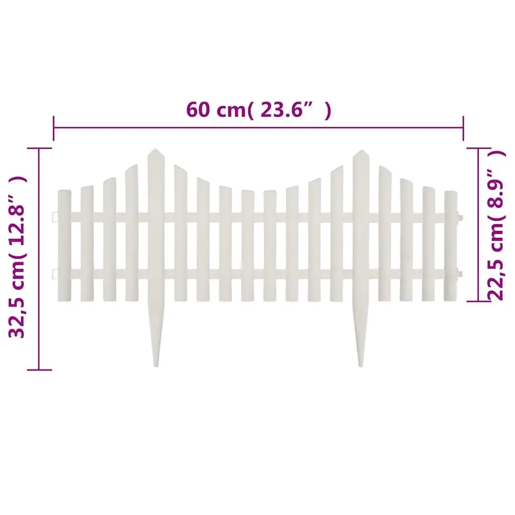 White Garden Lawn Divider Border Edging 17 Pieces 10m Decorative Fence Partition