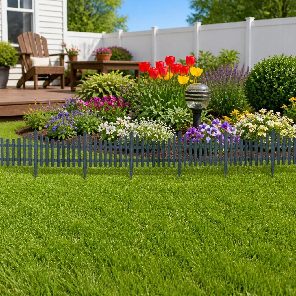 Lawn Edging Dividers Polypropylene 10m Green 17 Piece Set