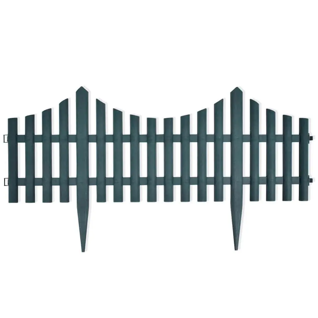 Lawn Edging Dividers Polypropylene 10m Green 17 Piece Set