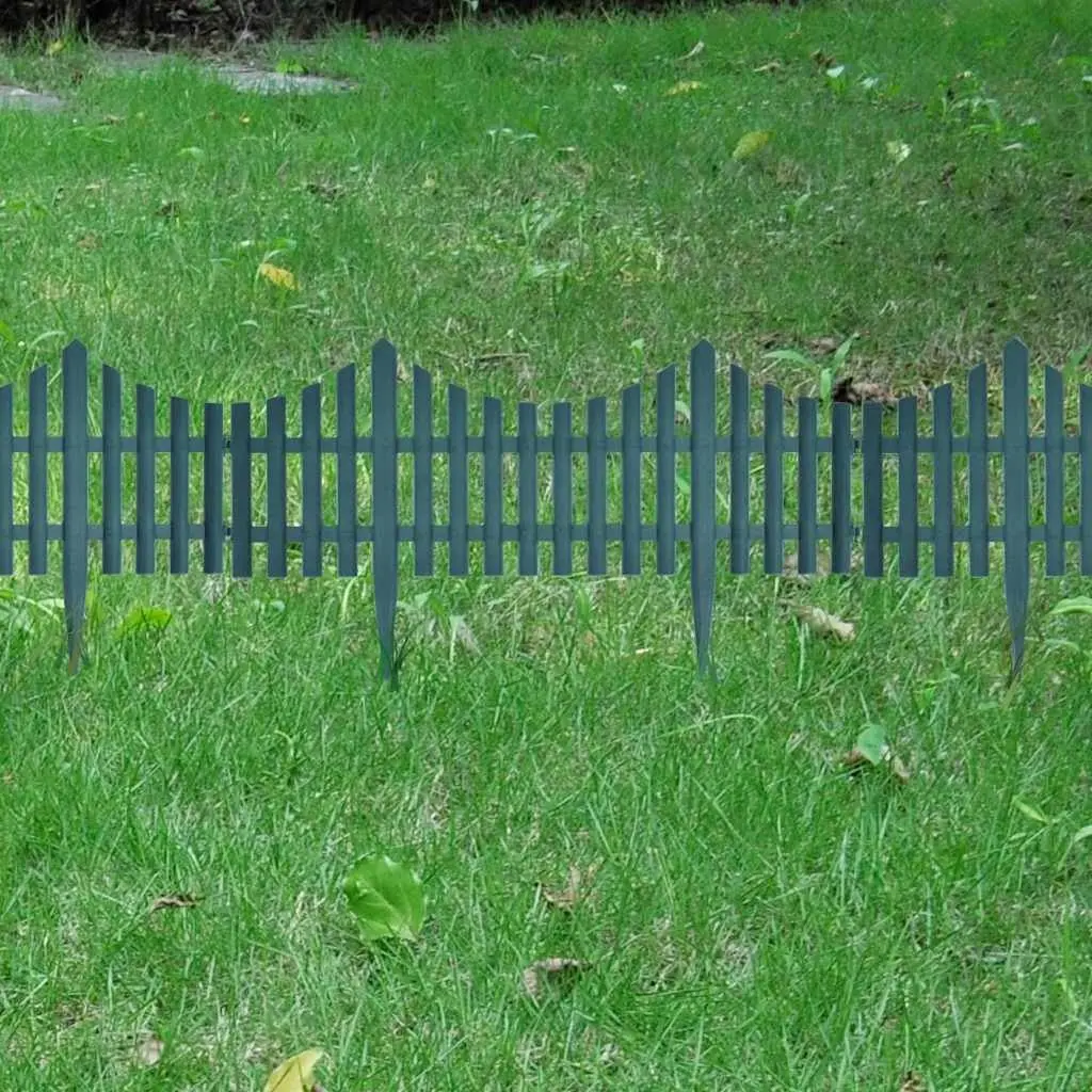 Lawn Edging Dividers Polypropylene 10m Green 17 Piece Set