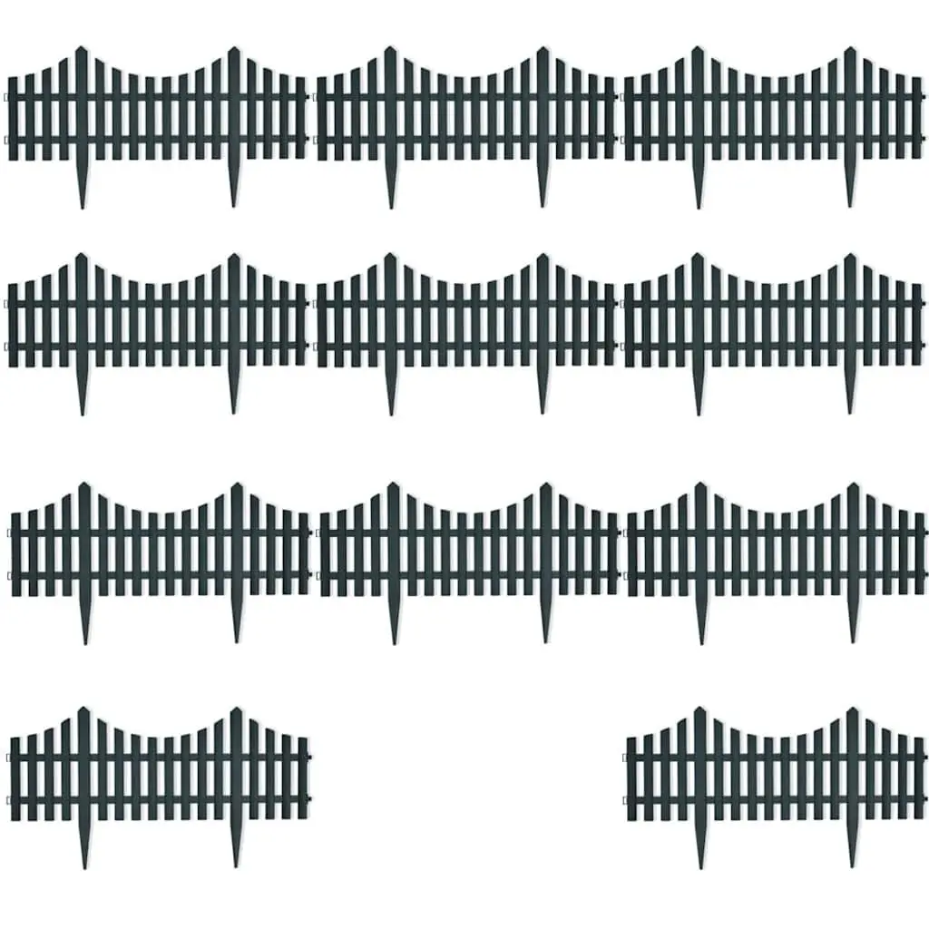 Lawn Edging Dividers Polypropylene 10m Green 17 Piece Set