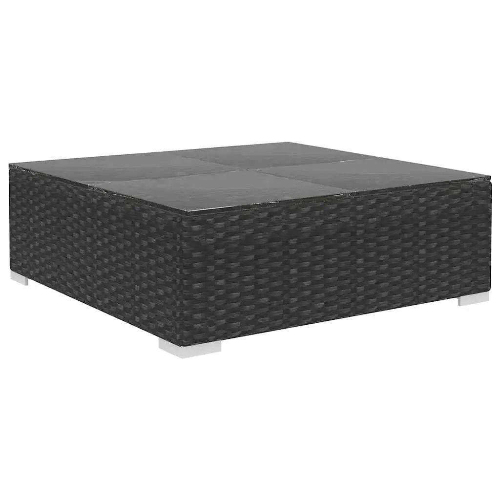 8 Piece Black Rattan Garden Lounge Set for Outdoor Comfort