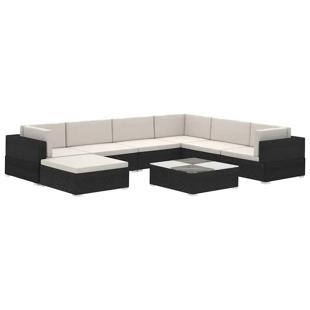 8 Piece Poly Rattan Garden Lounge Set