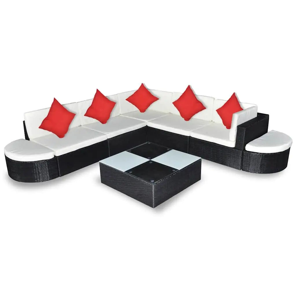 8 Piece Rattan Garden Lounge Set with Coffee Table