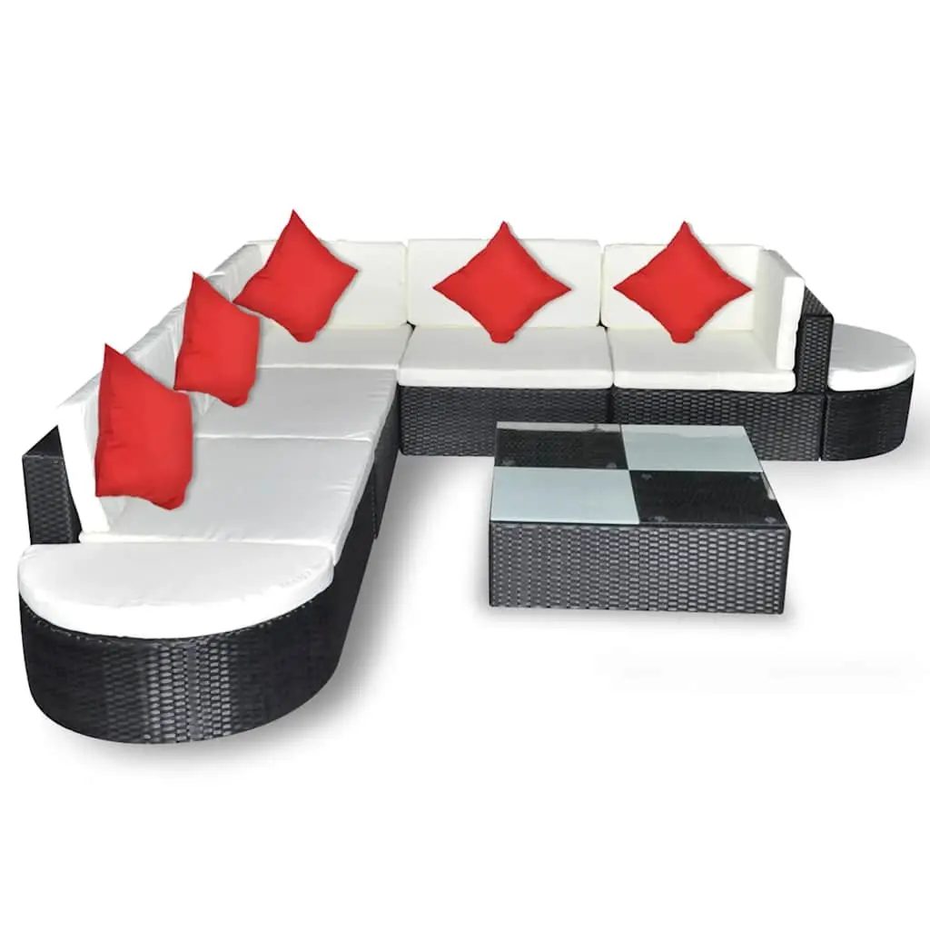 8 Piece Rattan Garden Lounge Set with Coffee Table