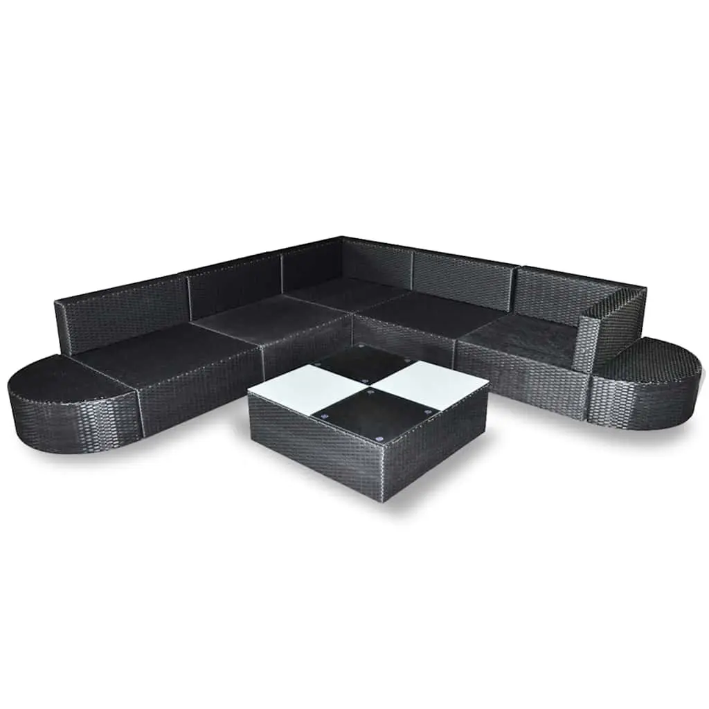 8 Piece Rattan Garden Lounge Set with Coffee Table