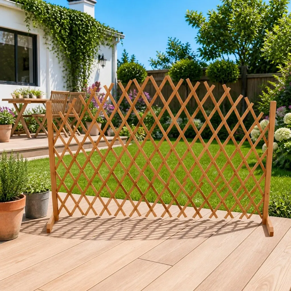 Solid Wood Trellis Fence Panel for Gardens