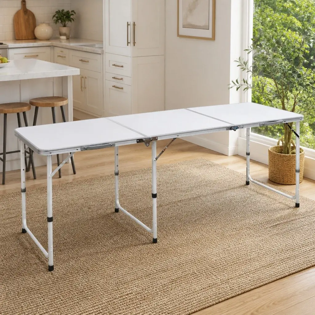 Foldable Camping Table with Adjustable Height
