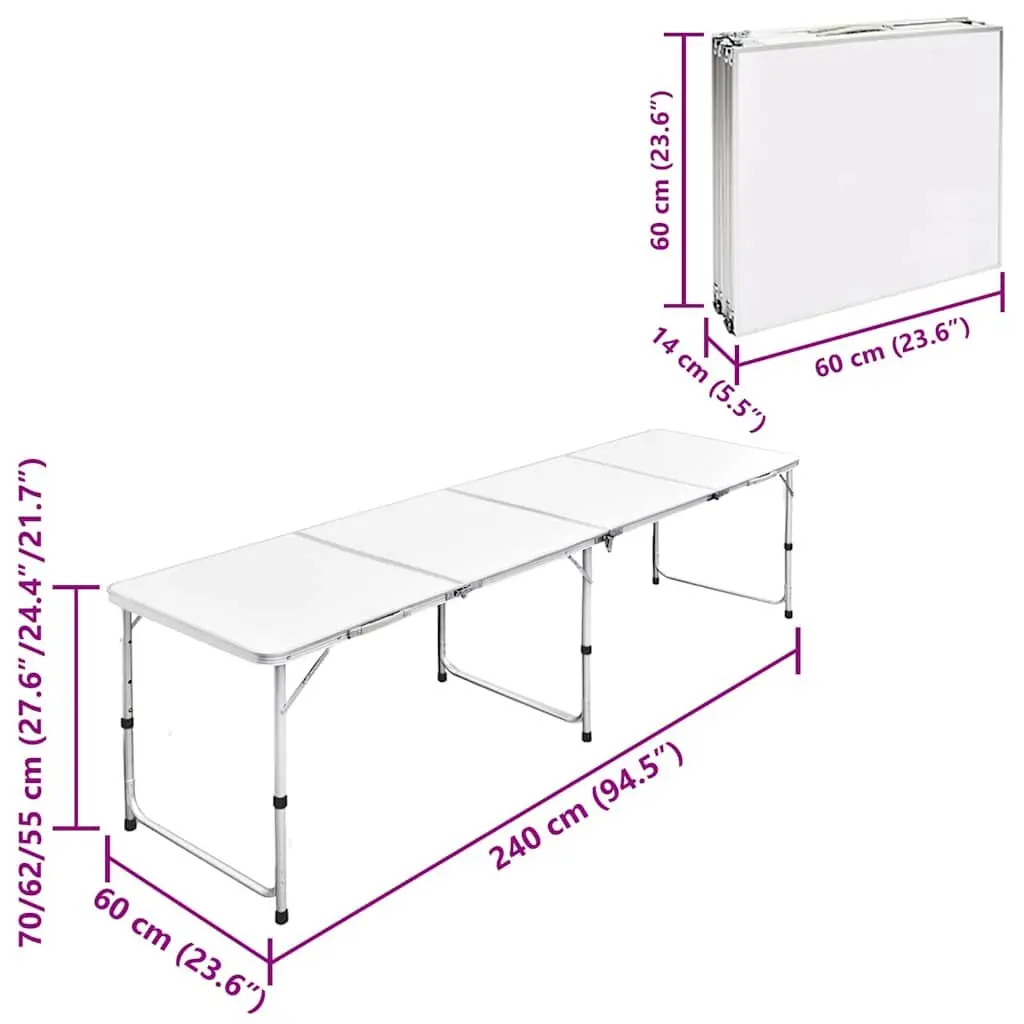 Portable Outdoor Picnic Table with Adjustable Height
