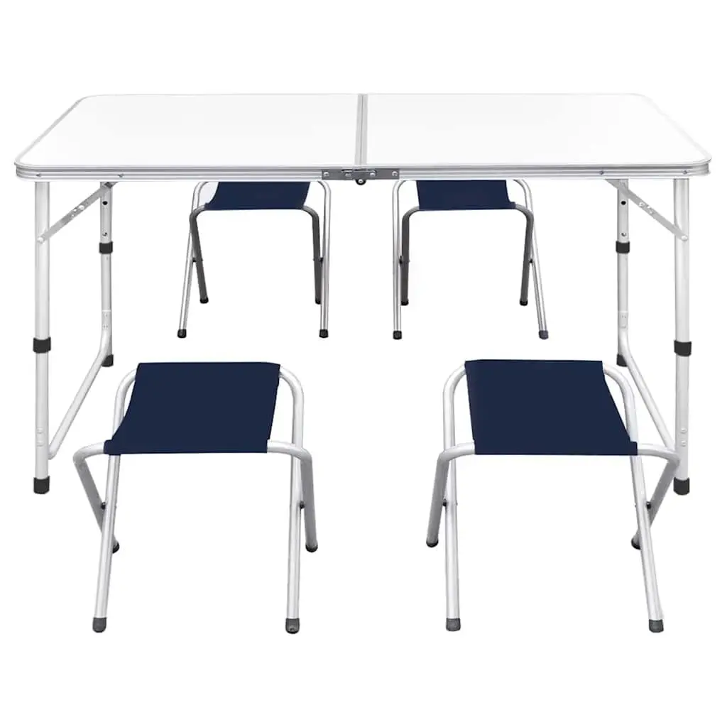 Foldable Camping Table Set with 4 Stools