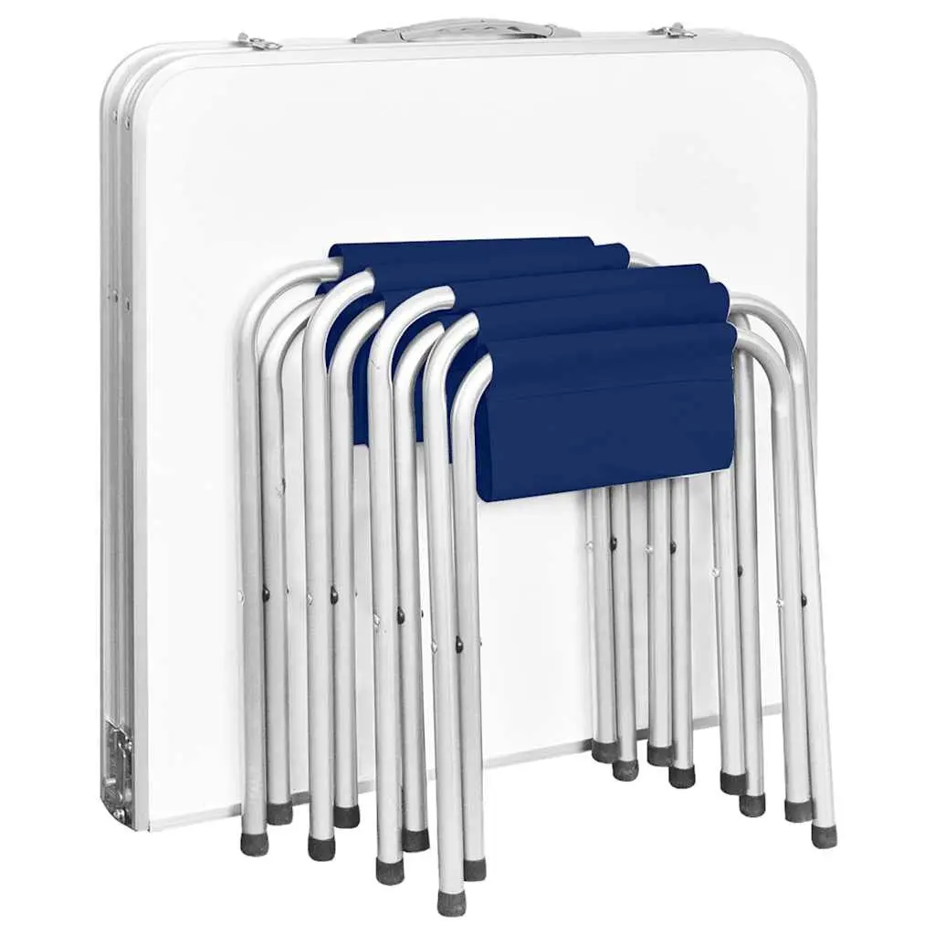 Foldable Camping Table Set with 4 Stools
