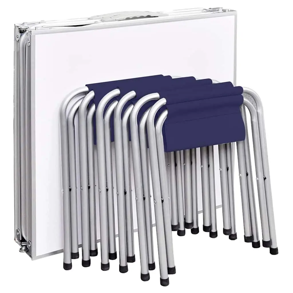 Foldable Camping Table with 6 Stools