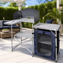 Premium Foldable Camping Kitchen Unit with Windshield