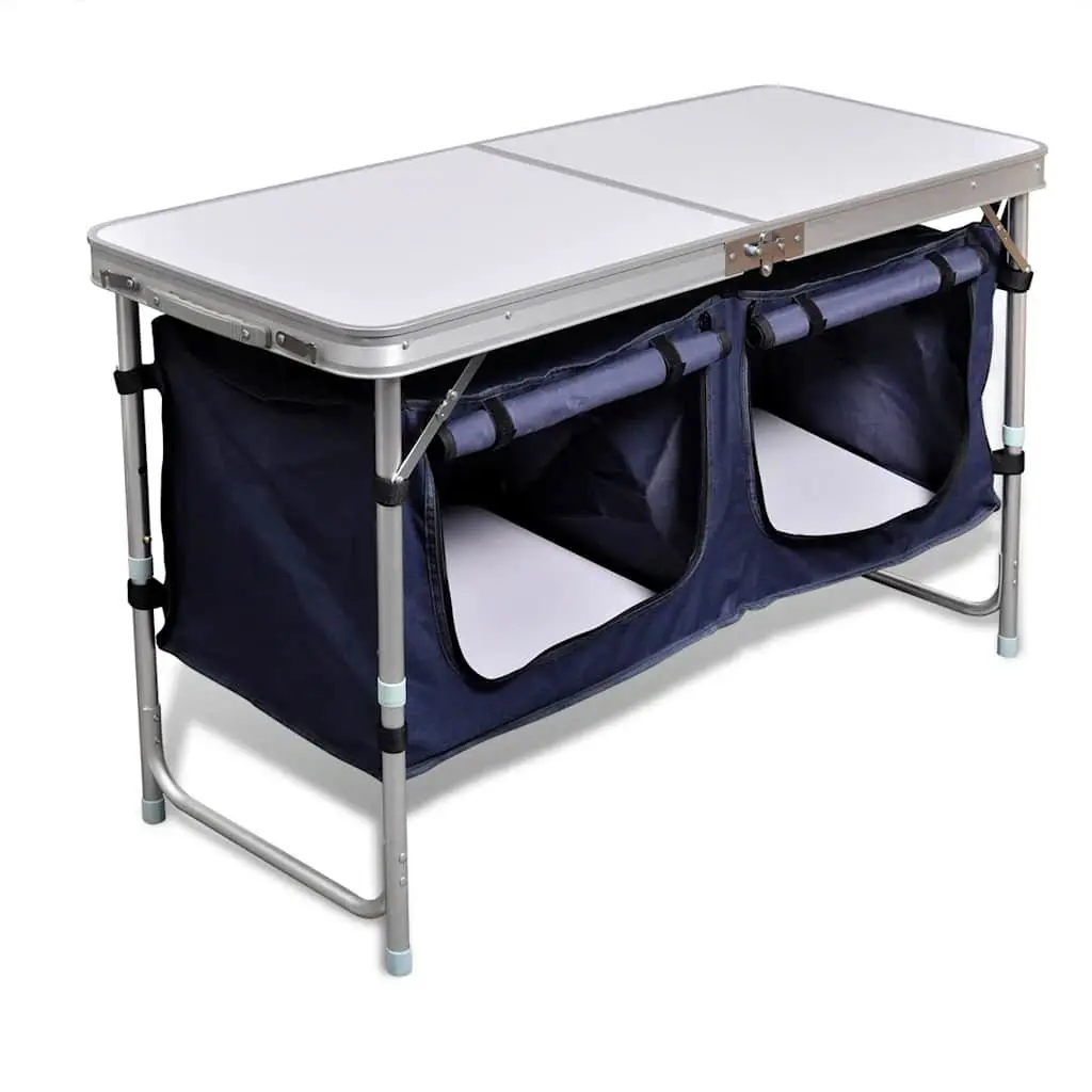 Foldable Camping Cupboard with Spacious Work Surface