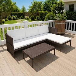 Durable 3 Piece Outdoor Lounge Set with Cushions