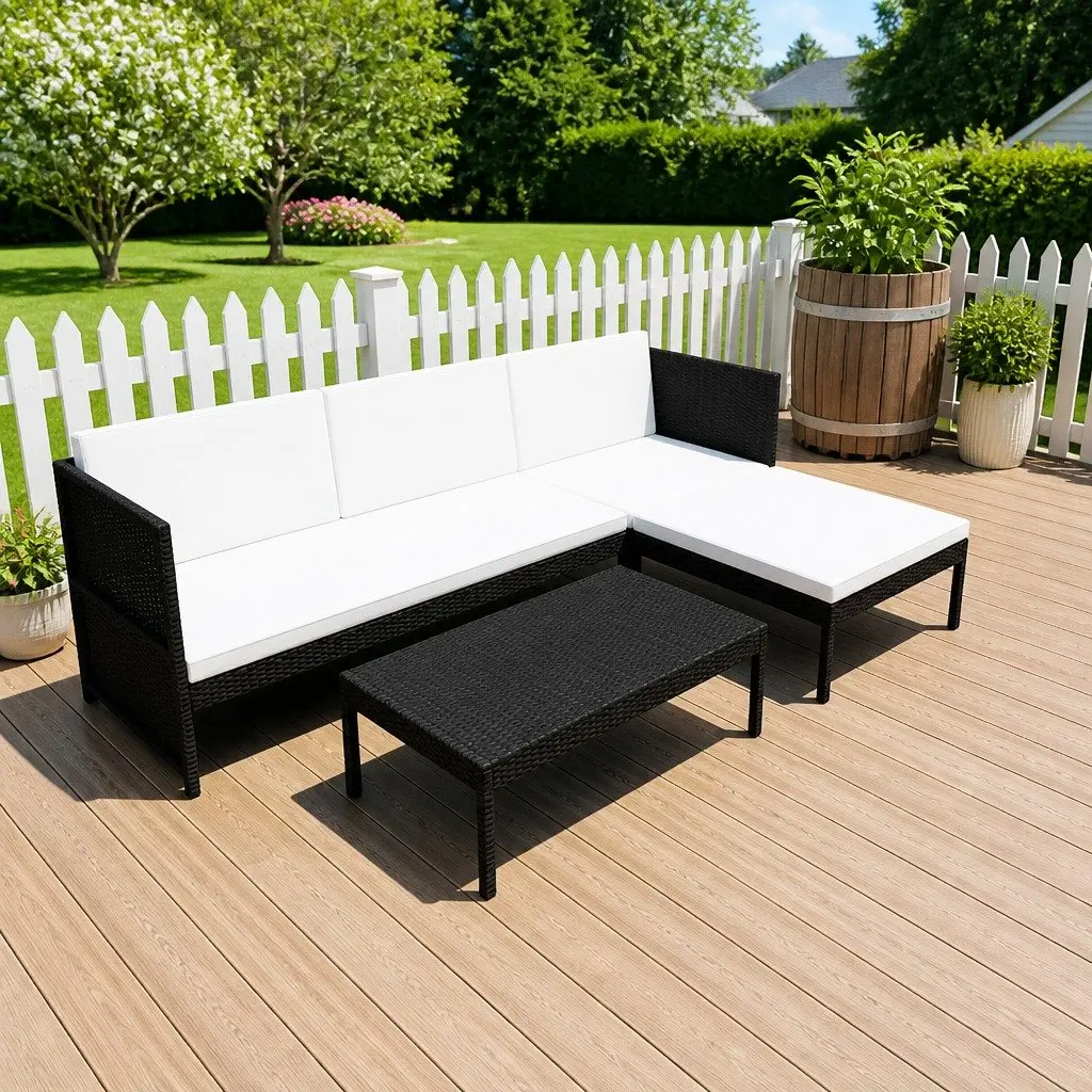 3 Piece Outdoor Lounge Set with Cushions