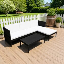 Sturdy 3 Piece Outdoor Lounge Set with Cushions