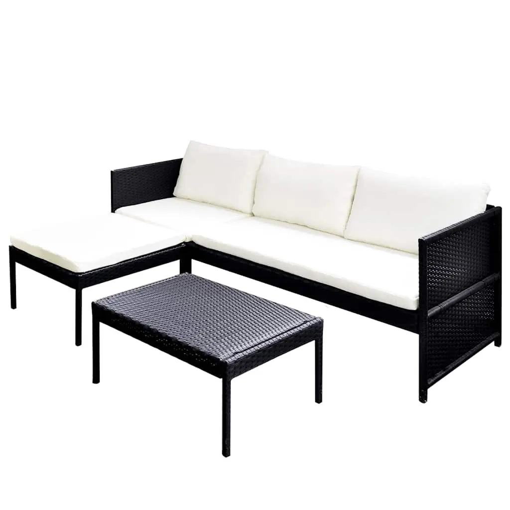 3 Piece Outdoor Lounge Set with Cushions