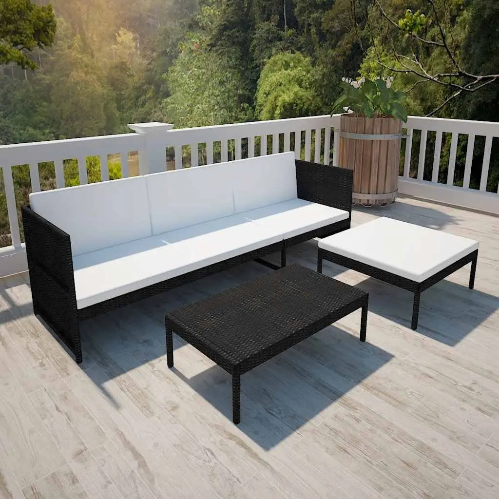 3 Piece Outdoor Lounge Set with Cushions