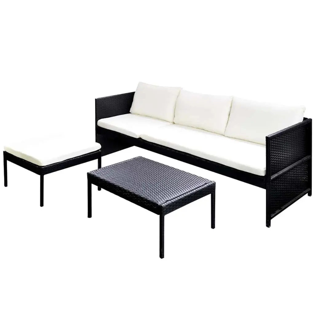 3 Piece Outdoor Lounge Set with Cushions