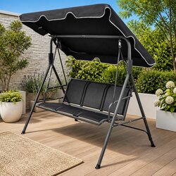 Durable Garden Swing Bench with Canopy for Three