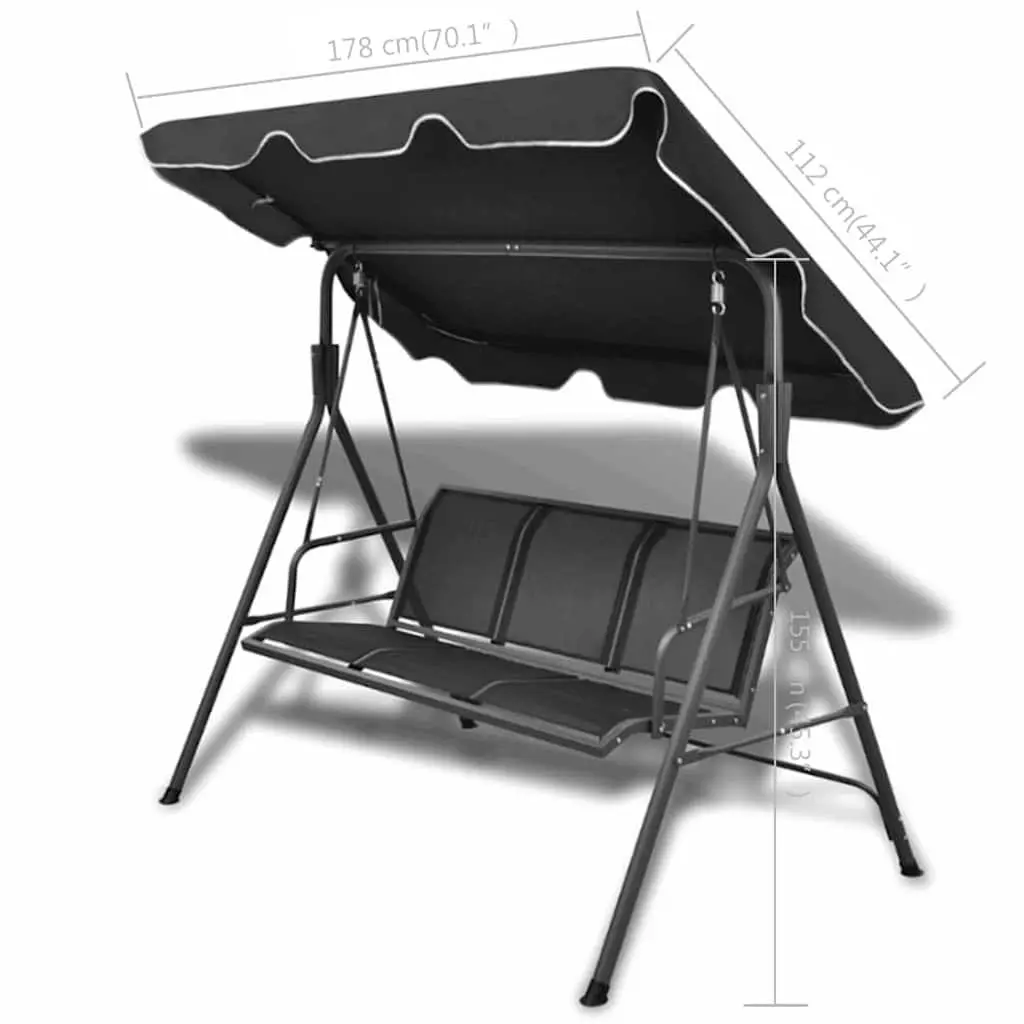 Garden Swing Bench with Canopy for Three