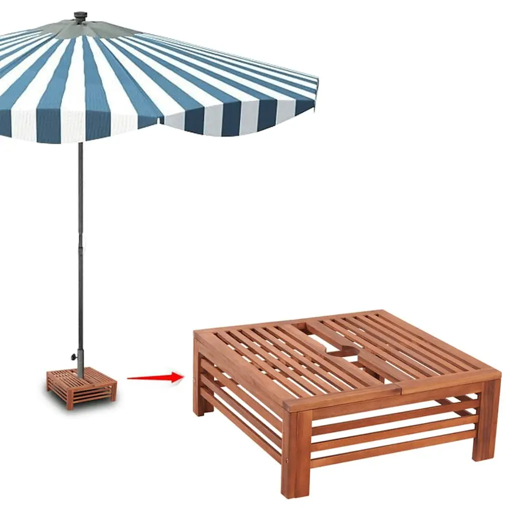 Wooden Parasol Stand Cover & Side Table