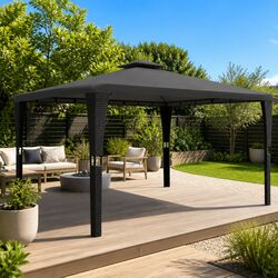 3x4m Outdoor Garden Gazebo with Stylish Poly Rattan Design